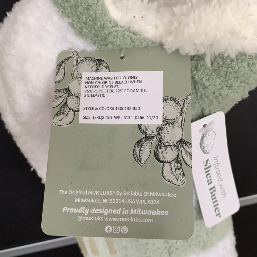 Muk Luks Shea Butter Infused Striped Shortie Cabin Socks
